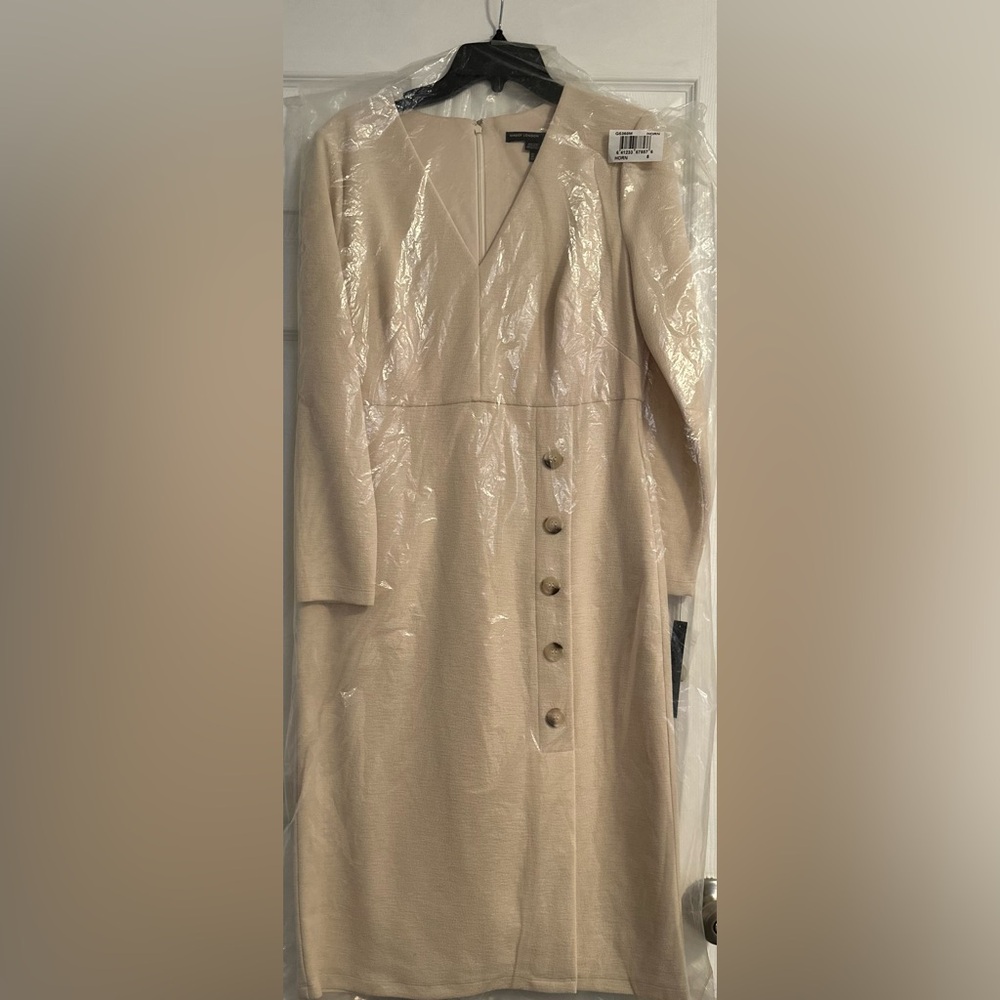 Maggy London Women's Long-Sleeve V-Neck Sheath Dress Size 8 - Picture 5 of 6